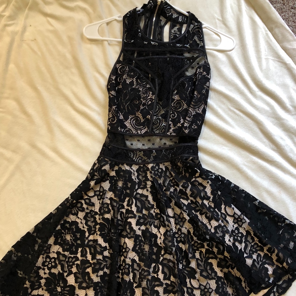 Bebe mixed media cocktail dress